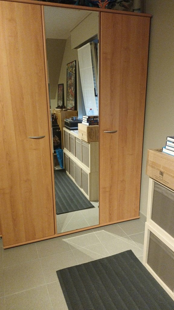 Volledige éénpersoons slaapkamer met bureau en kasten, Ophalen, Gebruikt, Eenpersoons, Modern