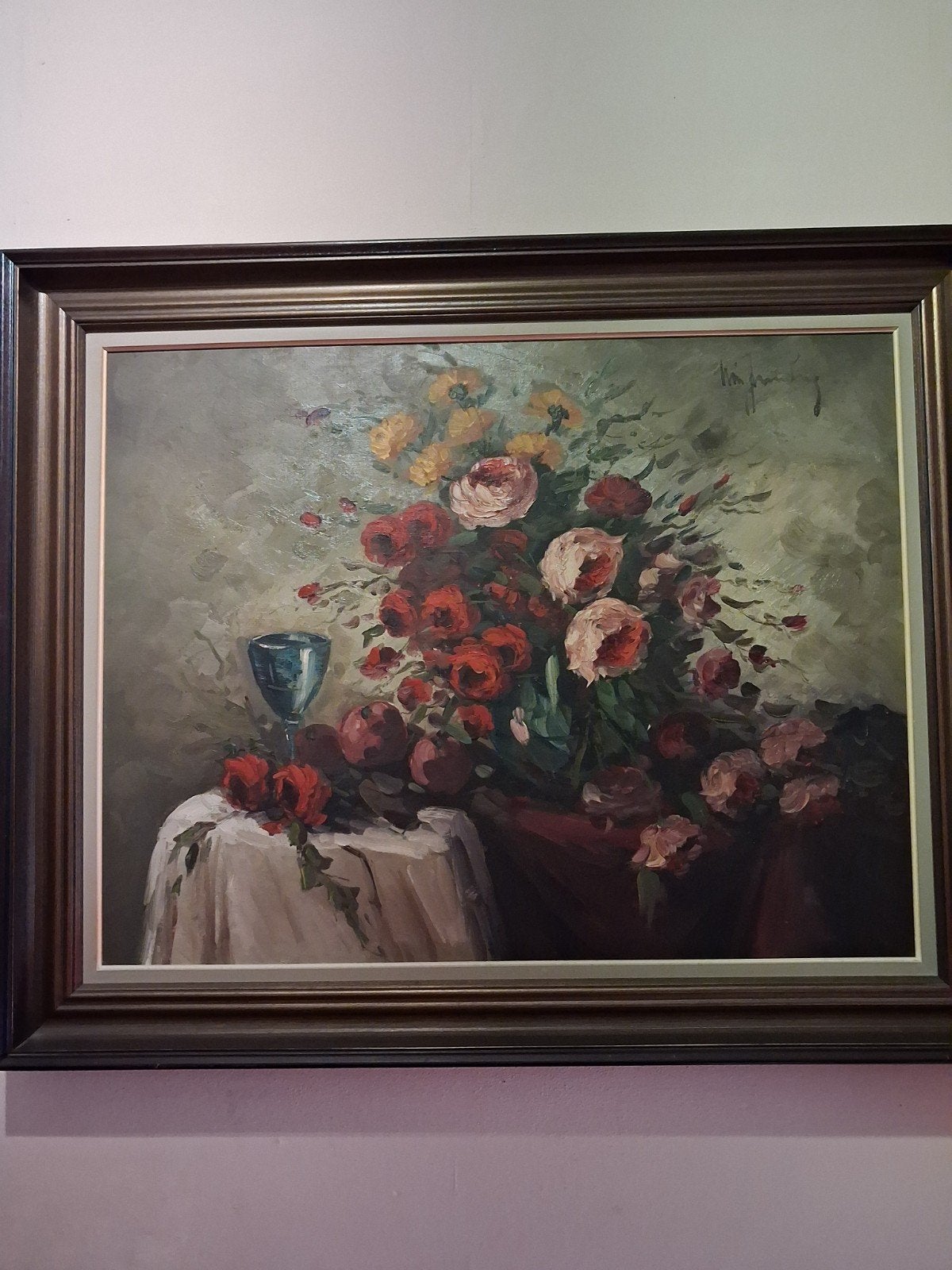 peinture à l’huile, Enlèvement, Fleurs, Toile