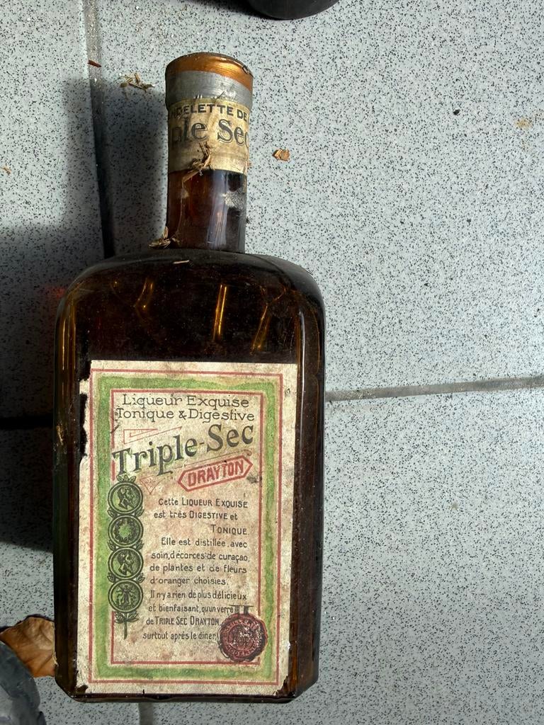 Vintage Triple Sec Drayton fles – oude likeurfles –, Ophalen, Zo goed als nieuw