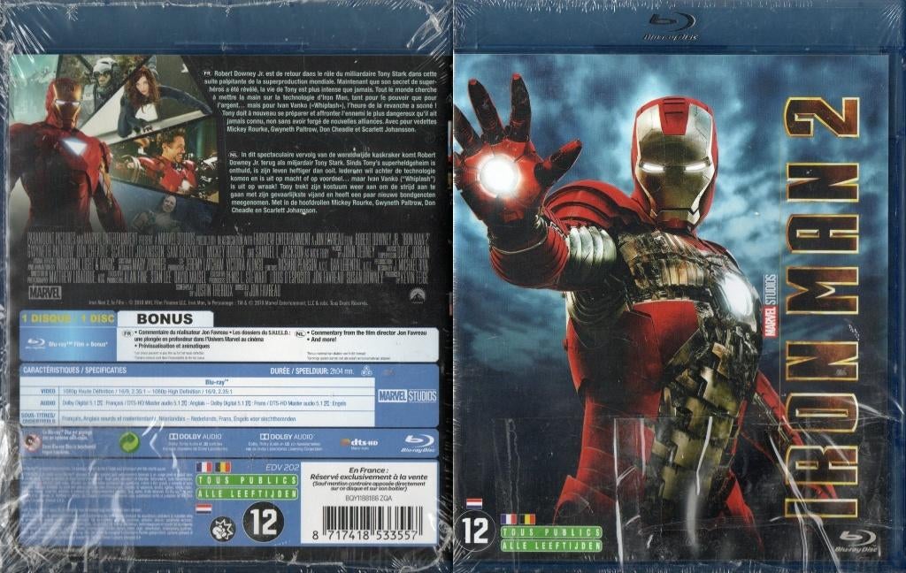 iron man 2 (blu-ray) nieuw , cello, Ophalen of Verzenden, Nieuw in verpakking, Science Fiction en Fantasy