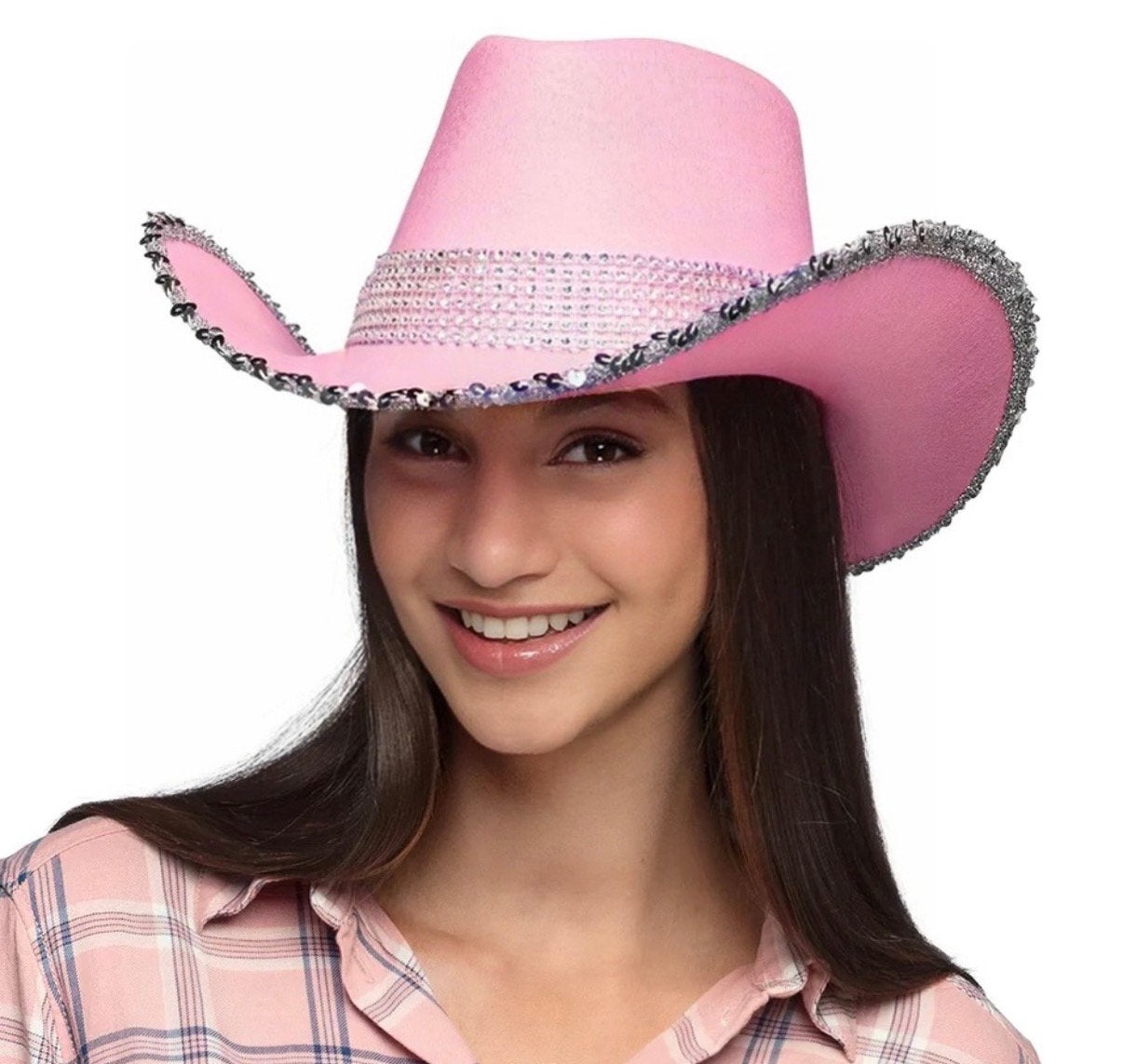 Roze cowboy hoed, Ophalen, Nieuw, One size fits all, Hoed