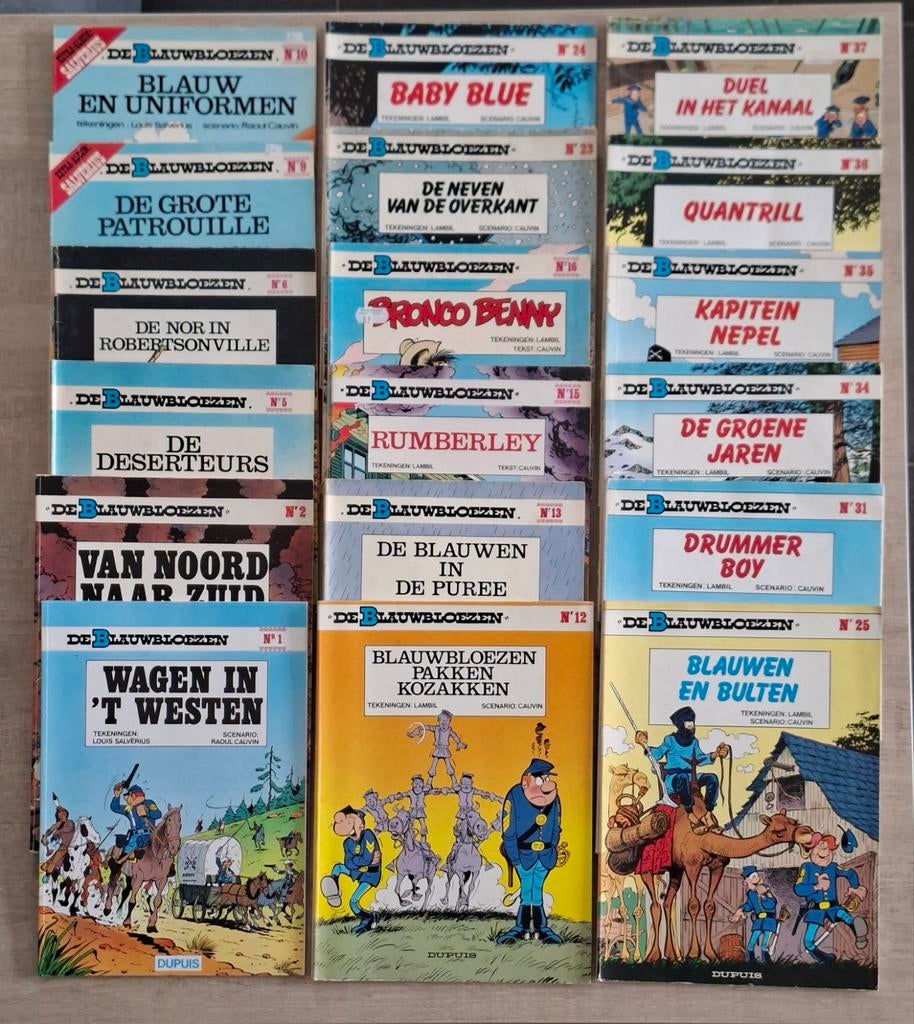 18x De Blauwbloezen, Boeken, Stripverhalen, Gelezen, Meerdere stripboeken, Ophalen of Verzenden
