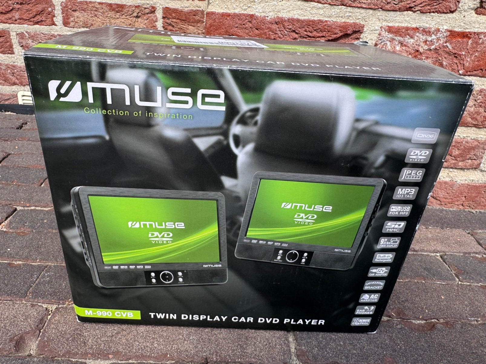 MUSE TWIN DISPLAY CAR DVD PLAYER - nieuwstaat, Audio, Tv en Foto, DVD spelers, Ophalen, Zo goed als nieuw