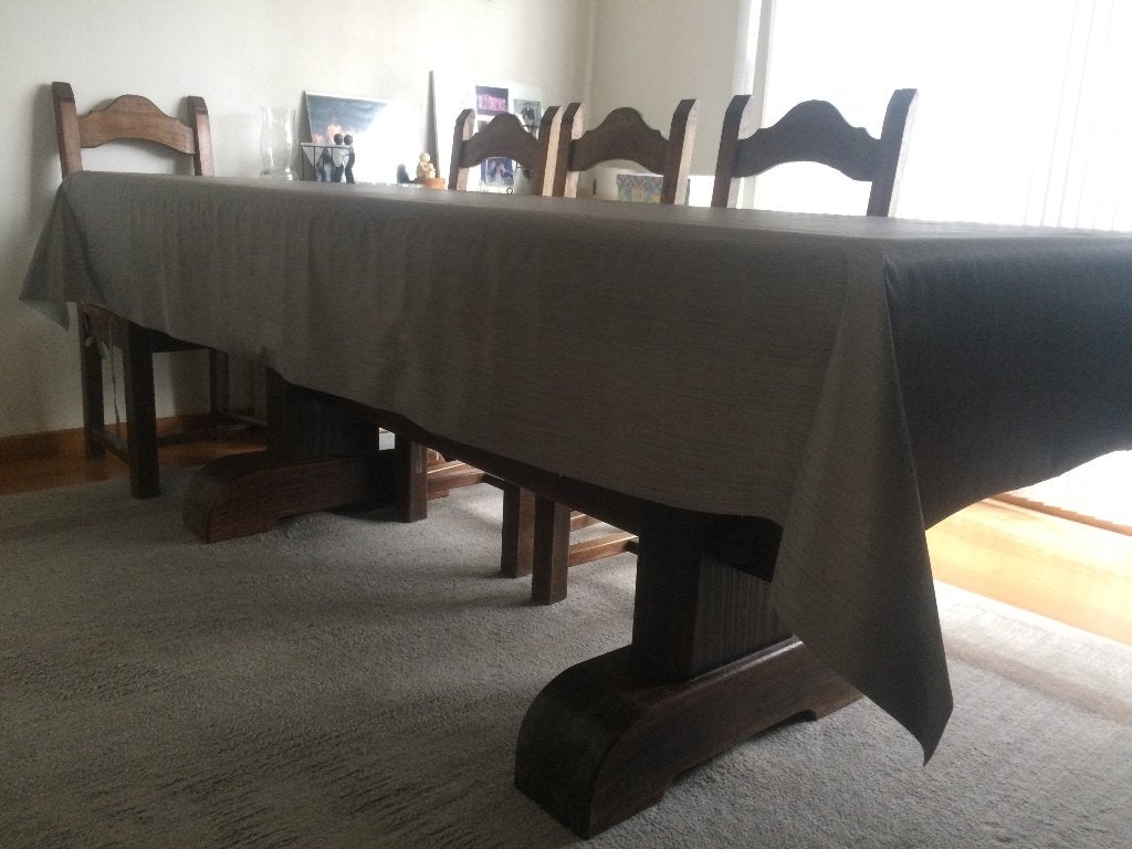 tafel vol hout notelaar donkere kleur, Huis en Inrichting, Ophalen, Gebruikt, Klassiek, 200 cm of meer
