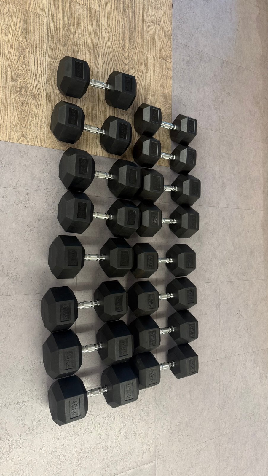 Powercage Hex Dumbbell Set 22,5 t.e.m. 40 kg, Sport en Fitness, Ophalen, Zo goed als nieuw, Dumbbell
