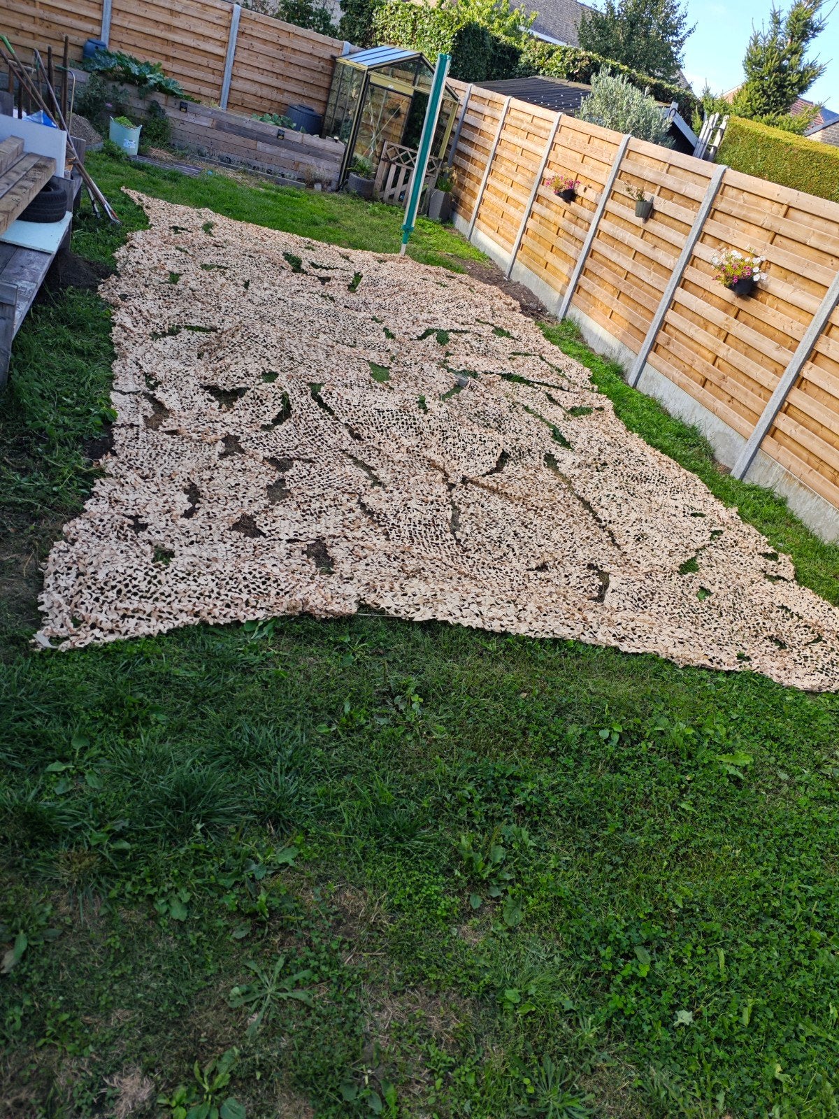 camo net 9 m x 4,8, Jardin & Terrasse, Verrières, Enlèvement, Utilisé