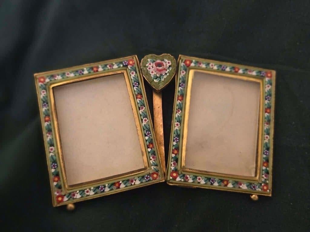 Vintage Italiaans micro-mozaïek fotolijstje (millefiori), Antiek en Kunst, Ophalen of Verzenden