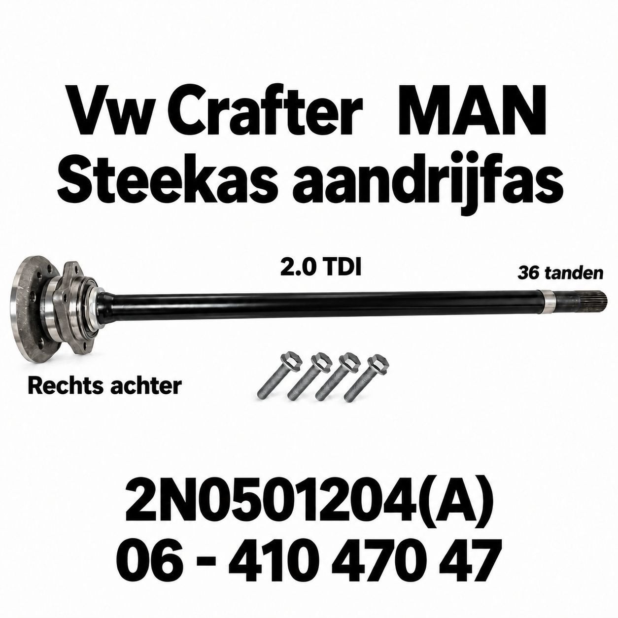 Aandrijfas MAN  steekas Vw Crafter aandrijfas 2N0501204 rech, Neuf, -, -, -