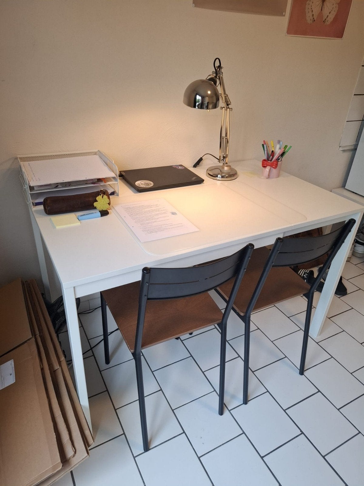 uit-rek-tafel en 2 stoelen, Ophalen, Zo goed als nieuw
