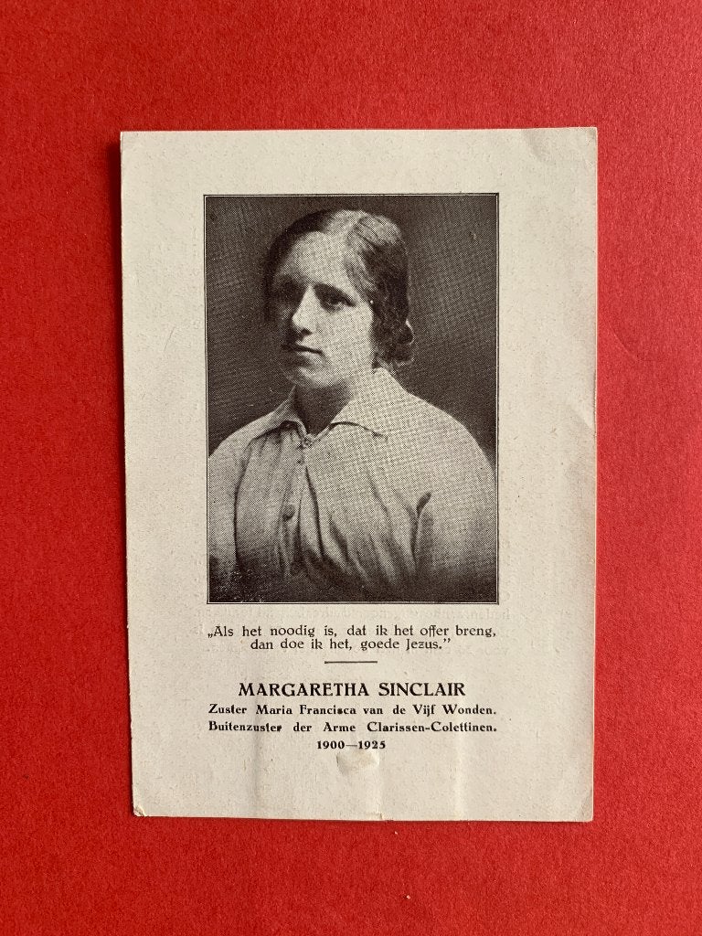 Relikwie Relique Margaretha Sinclair, Ophalen of Verzenden, Gebruikt, Kaart of Prent, Christendom | Katholiek