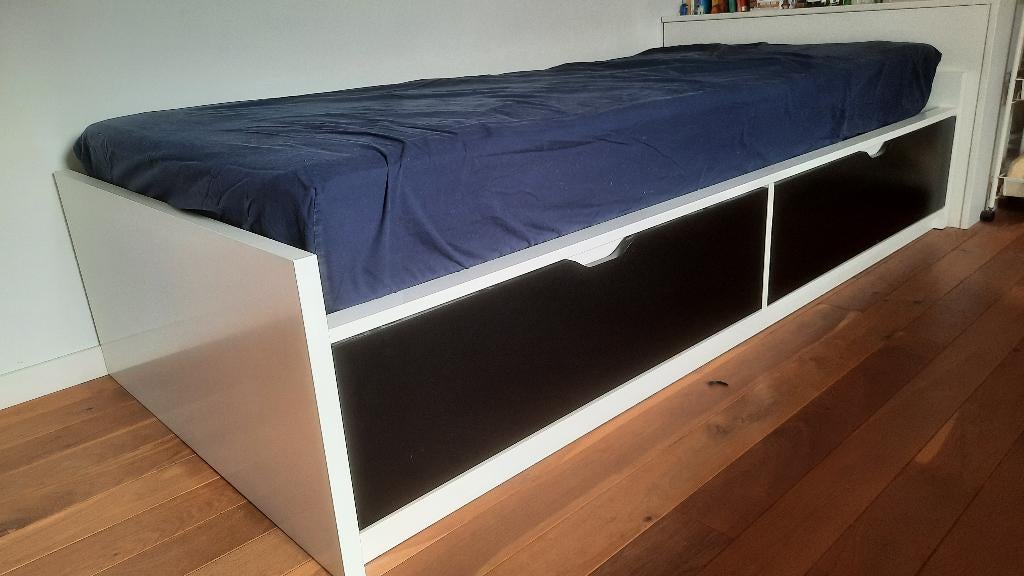 Eenpersoonsbed met 2 lades (zonder matras), 90 cm, Enlèvement, 200 cm, Une personne