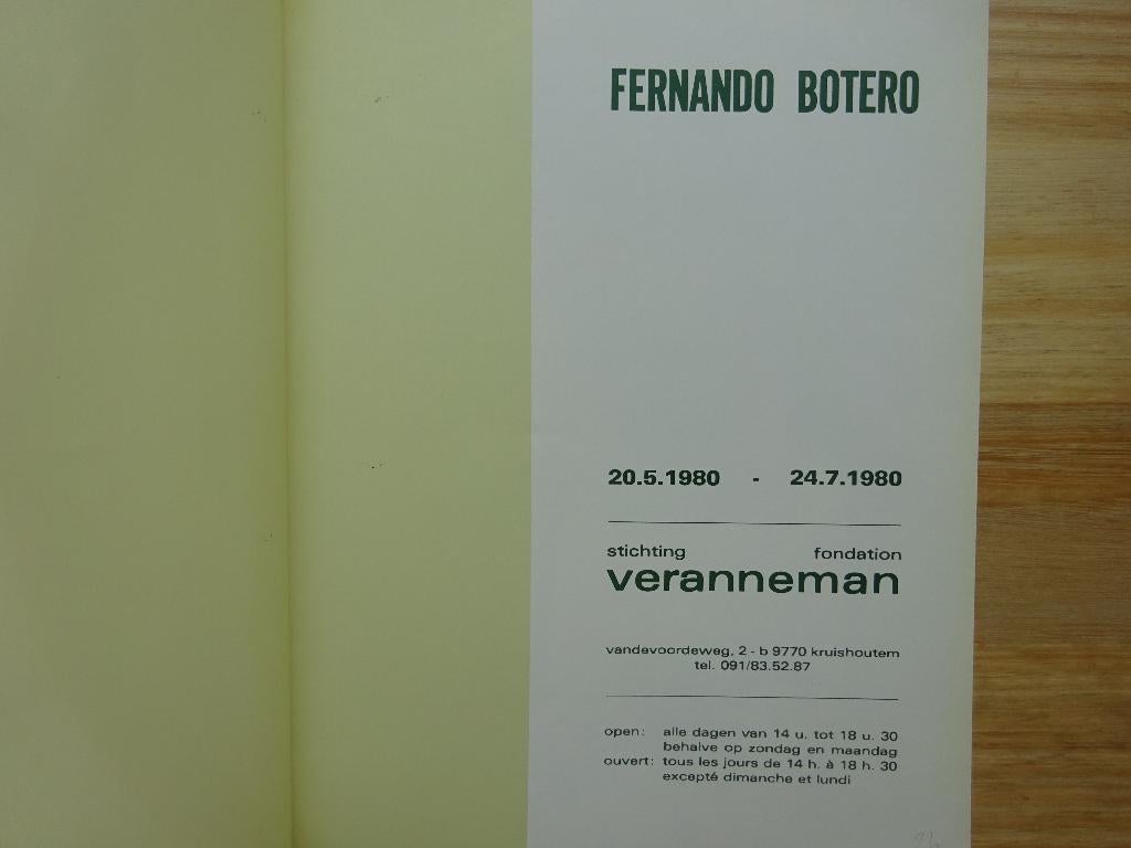 Botero, galerie Veranneman 1980, Ophalen of Verzenden, Zo goed als nieuw, Schilder- en Tekenkunst