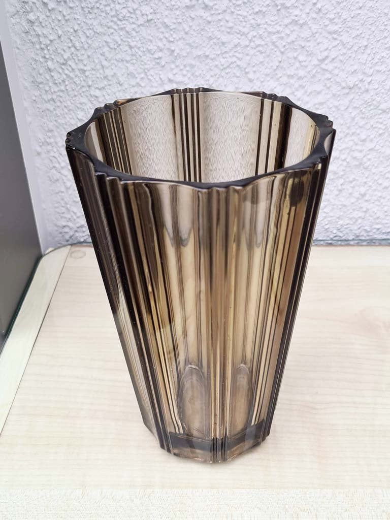 vintage vaas Luminarc France rookglas - zie beschrijving, Ophalen
