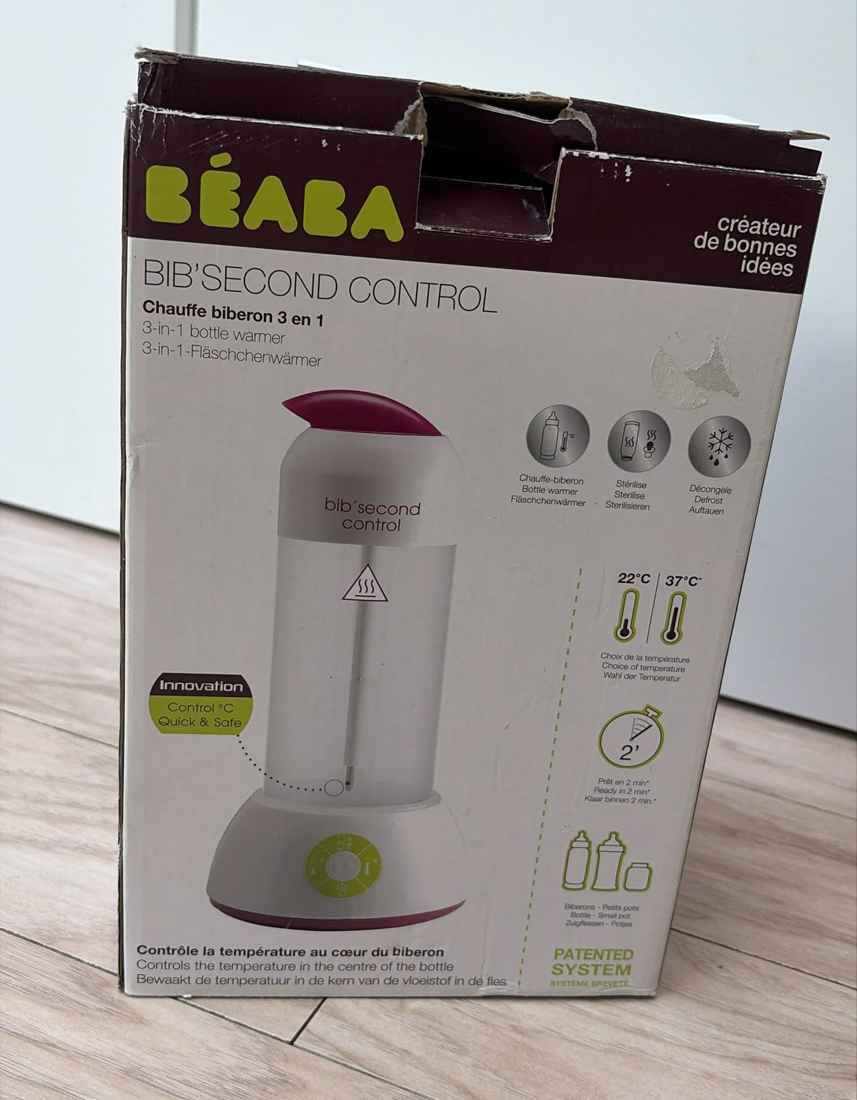 Béaba Bib'secondes Control Flessenwarmer 3-in-1, Ophalen, Nieuw