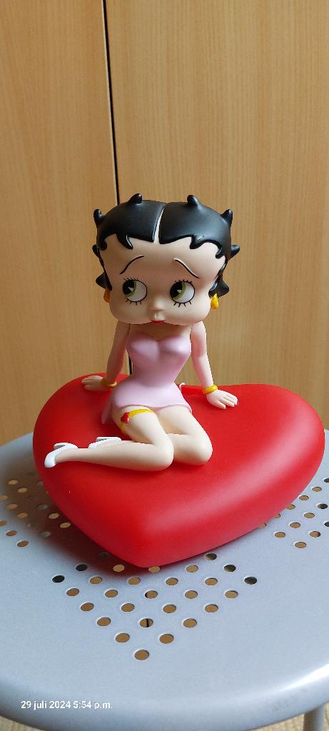 Betty Boop op hart spaarpot, Verzamelen, Stripfiguren, Ophalen, Betty Boop, Beeldje of Figuurtje