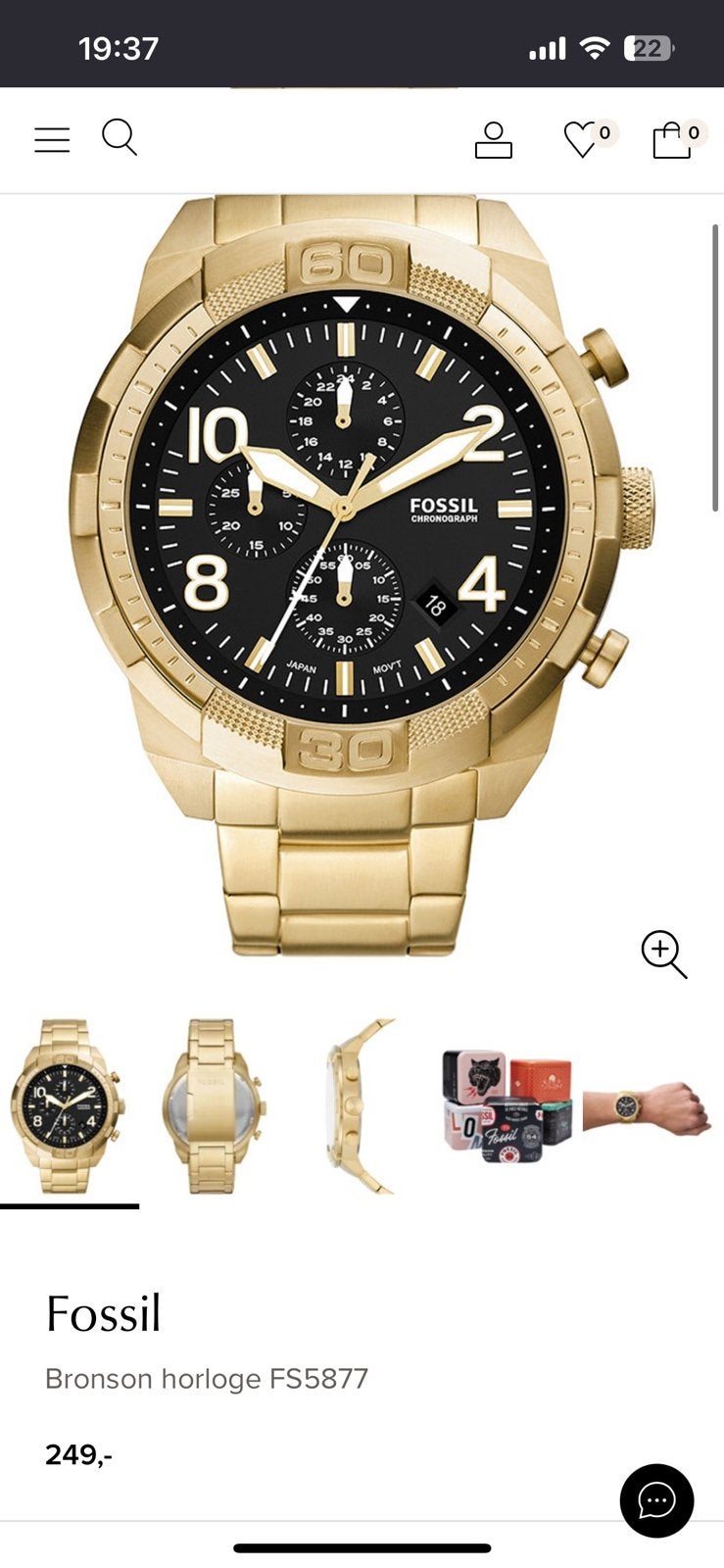 montre fossil FS5877, Bijoux, Sacs & Beauté, Autres marques, Enlèvement ou Envoi, Acier, Acier