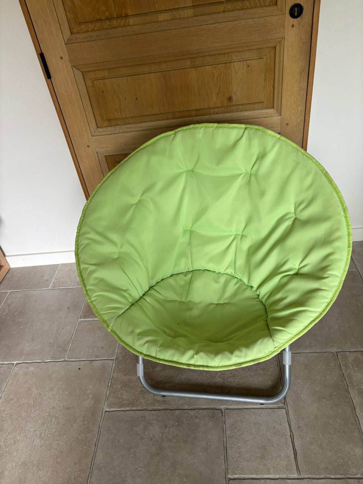 Opklapbare Loungestoel (Moon Chair), Huis en Inrichting, Ophalen, Zo goed als nieuw, Beige