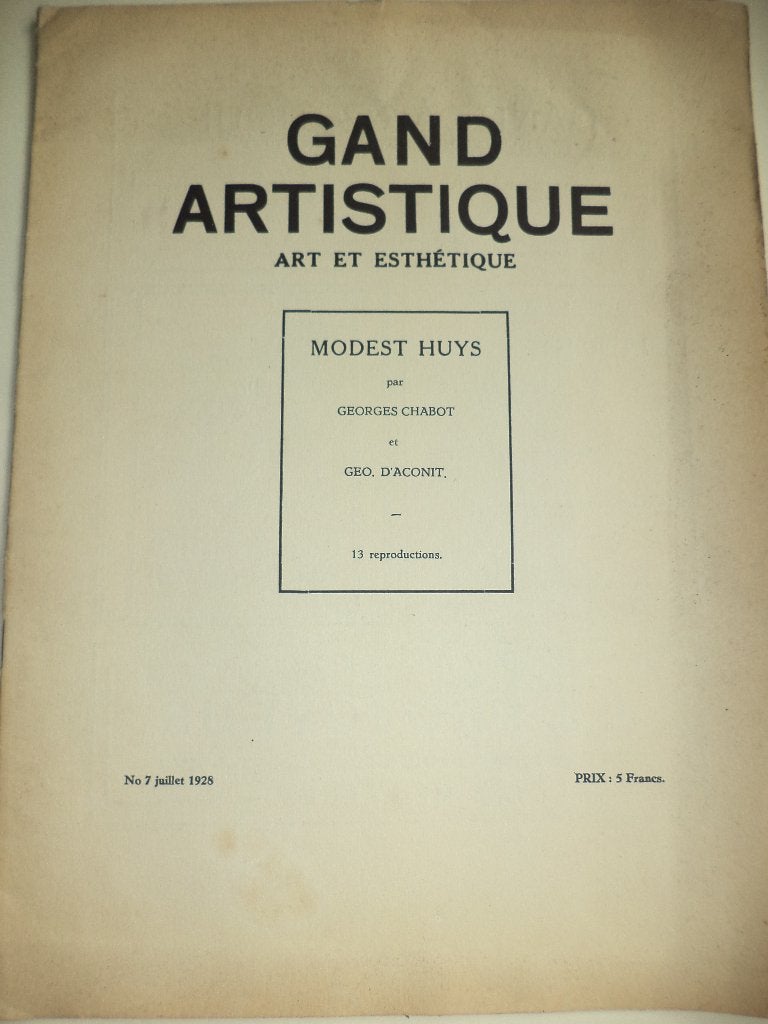 1928 GAND ARTISTIQUE Gent (over Modest HUYS) tijdschrift, Ophalen of Verzenden