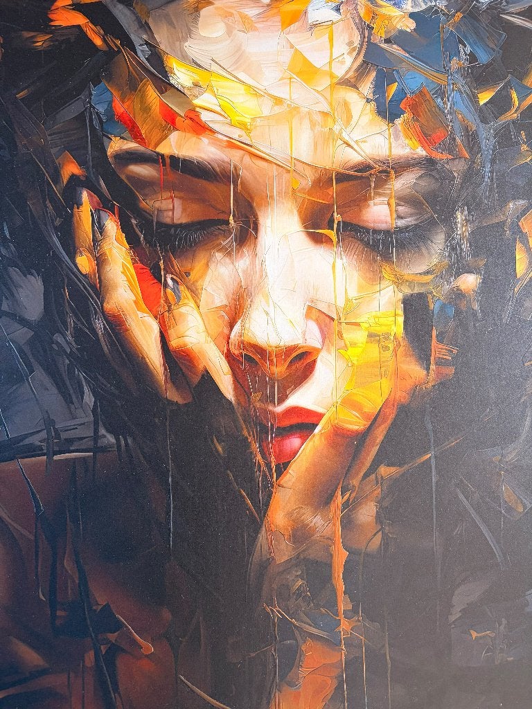 Vrouwenportret in reliëf | 80  60 cm, Antiquités & Art, Enlèvement, Effet 3D, Autres techniques, Abstrait