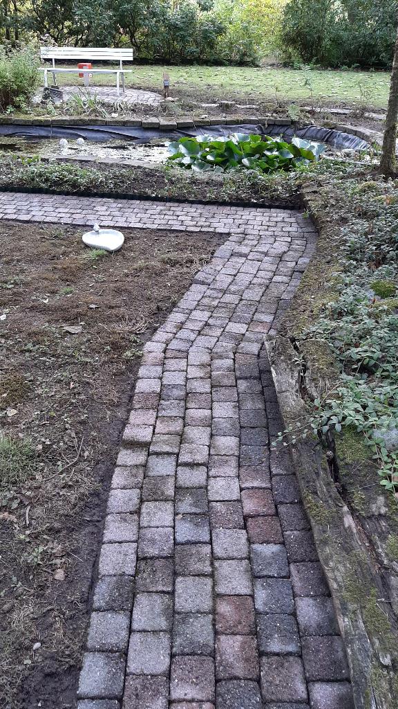 Betonklinkers herfstkleuren gratis ophalen, Tuin en Terras, Ophalen, Gebruikt, Klinkers, 10 m² of meer