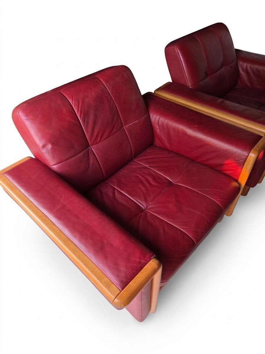 Prachtige Vintage Ekornes Stressless Set, Maison & Meubles, Enlèvement, Cuir