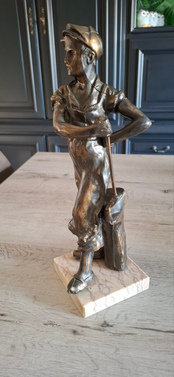 Beeld ' De smid ', Antiek en Kunst, Ophalen, Koper
