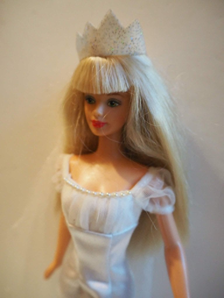 Vintage Barbie in trouwjurk, 1990s, Ophalen of Verzenden, Zo goed als nieuw, Barbie