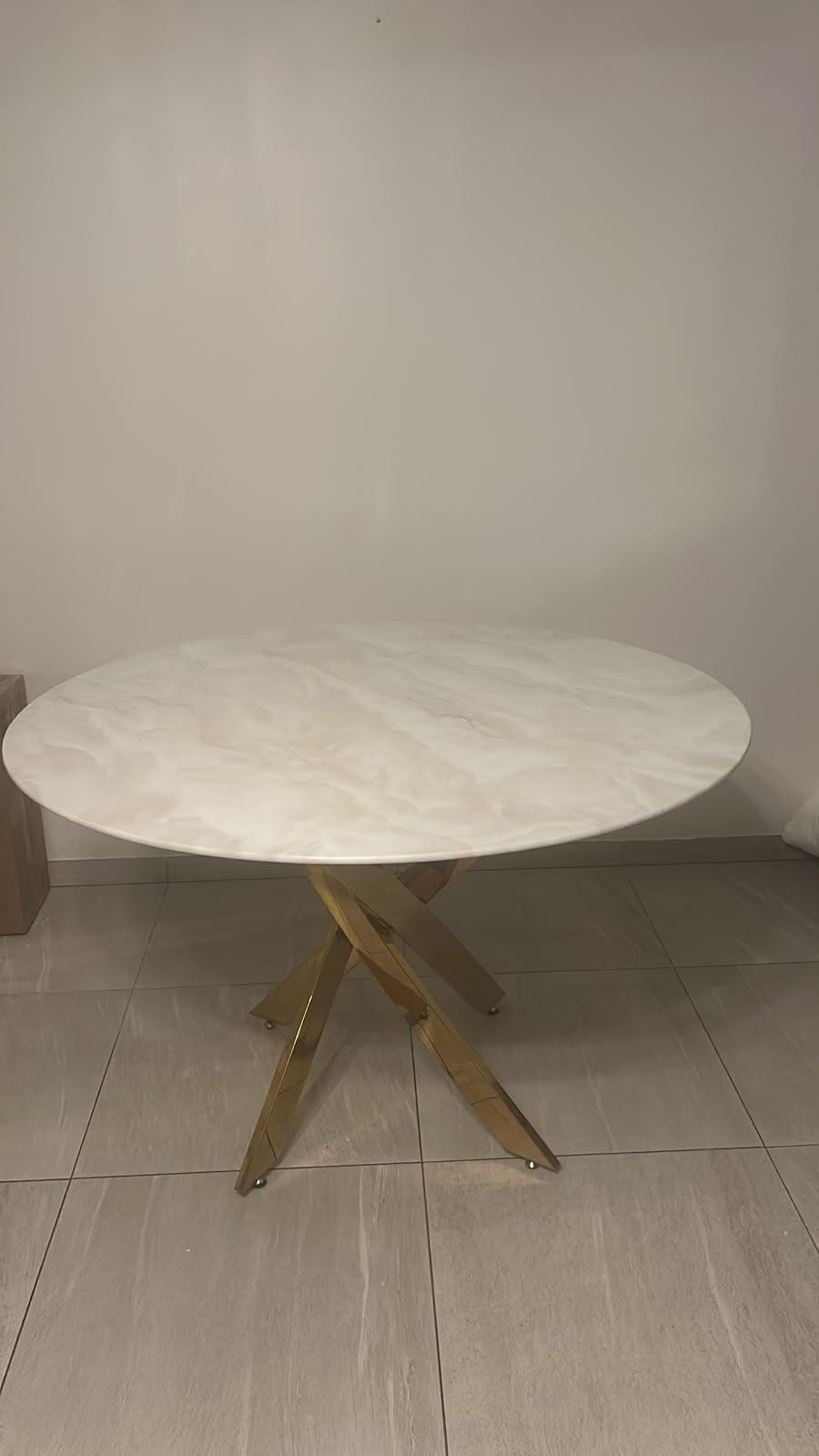 Gepolijste marmeren eettafel, Huis en Inrichting, Ophalen, Zo goed als nieuw