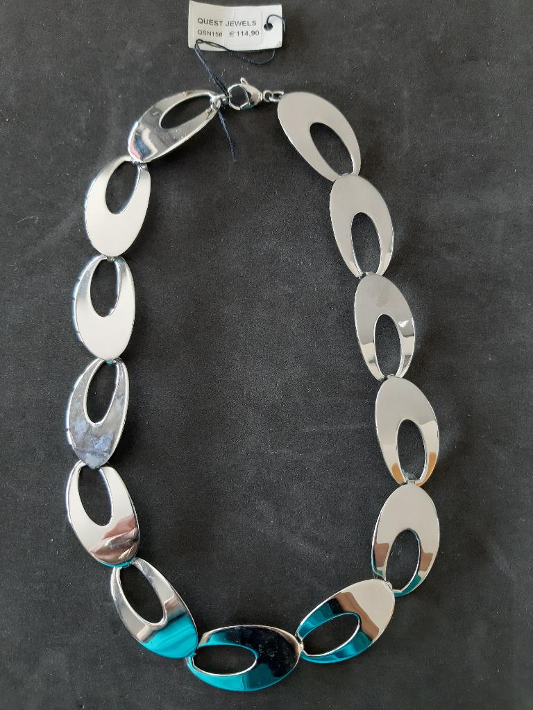 Stalen halsketting - NIEUW!!! (ref. 158), Handtassen en Accessoires, Kettingen, Ophalen of Verzenden, Nieuw, Zilver, Overige materialen