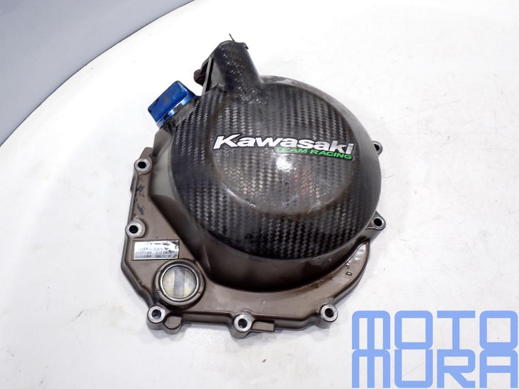Kawasaki ZX6R 636 2003 - 2004 koppelingsdeksel met carbon co, Enlèvement ou Envoi, -, -, -