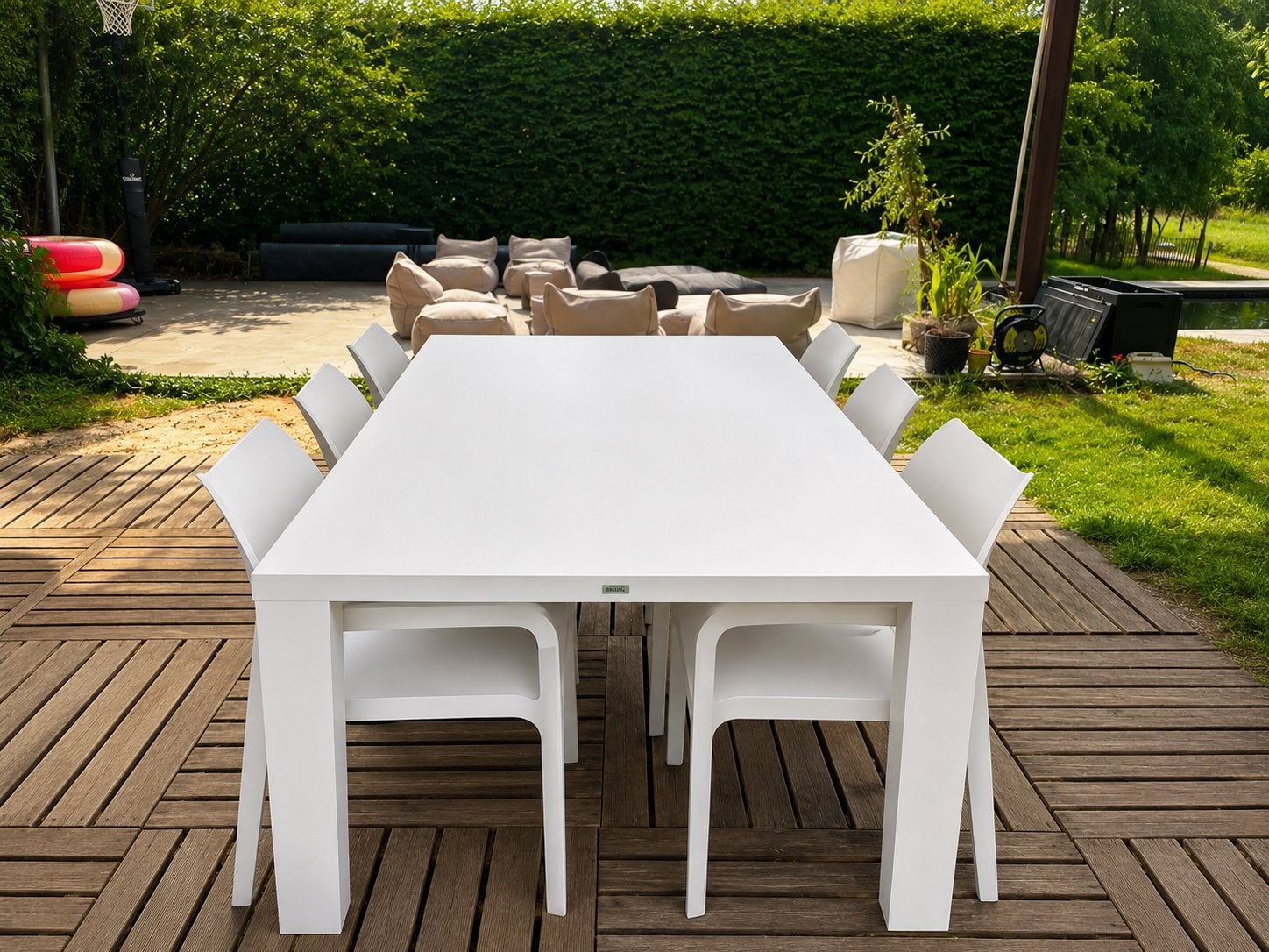 Bristol tuinset – witte tafel met 6 stoelen, Tuin en Terras, Ophalen, Zo goed als nieuw, Tuinset