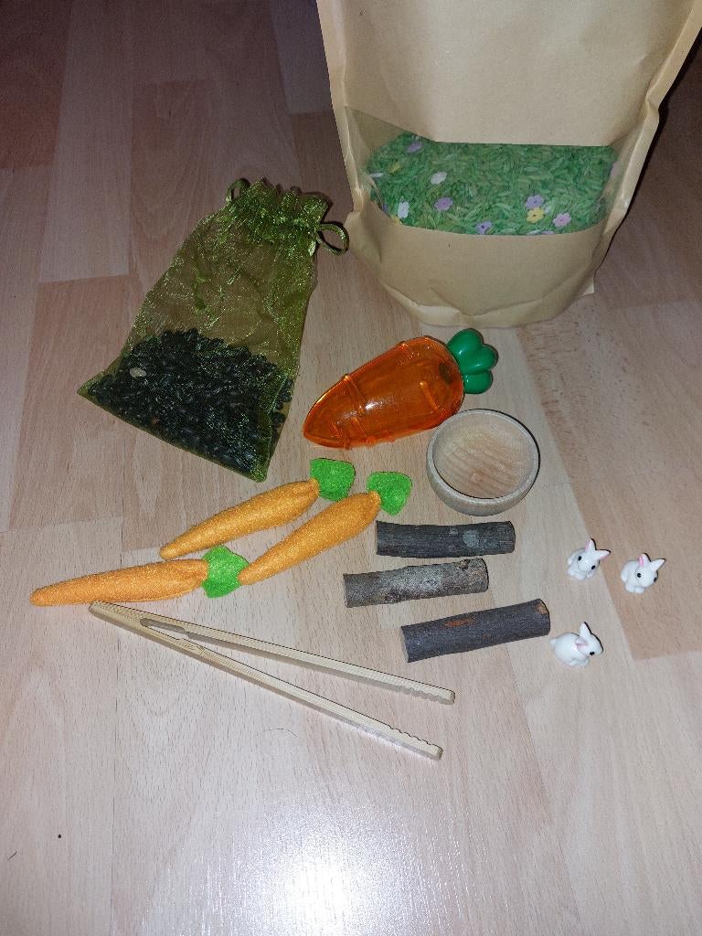 Sensorisch speelgoed: thema konijntjes & dino's, Kinderen en Baby's, Ophalen of Verzenden, Zo goed als nieuw