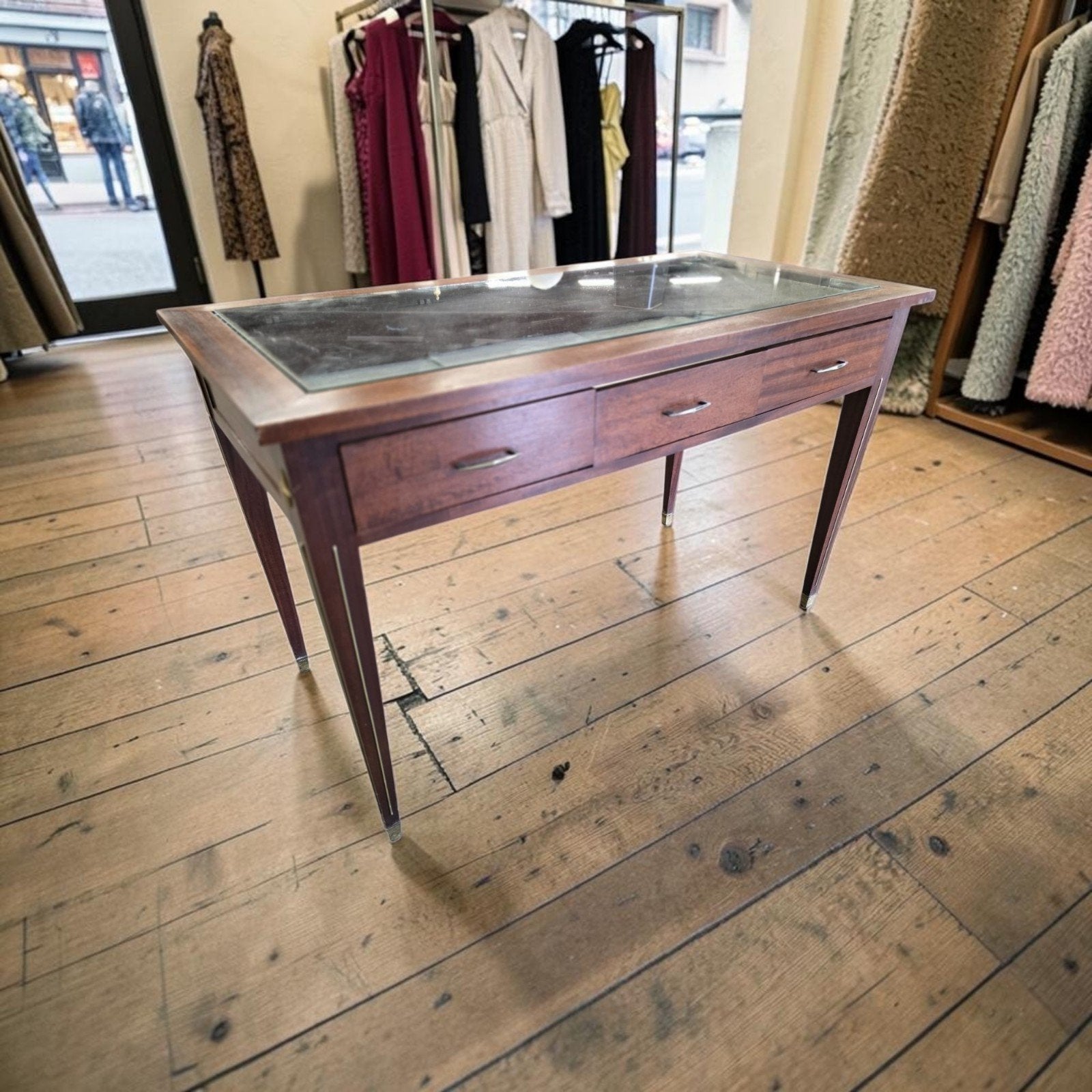 Vintage tafel / opberg kast / toogbank, Antiquités & Art, Enlèvement ou Envoi