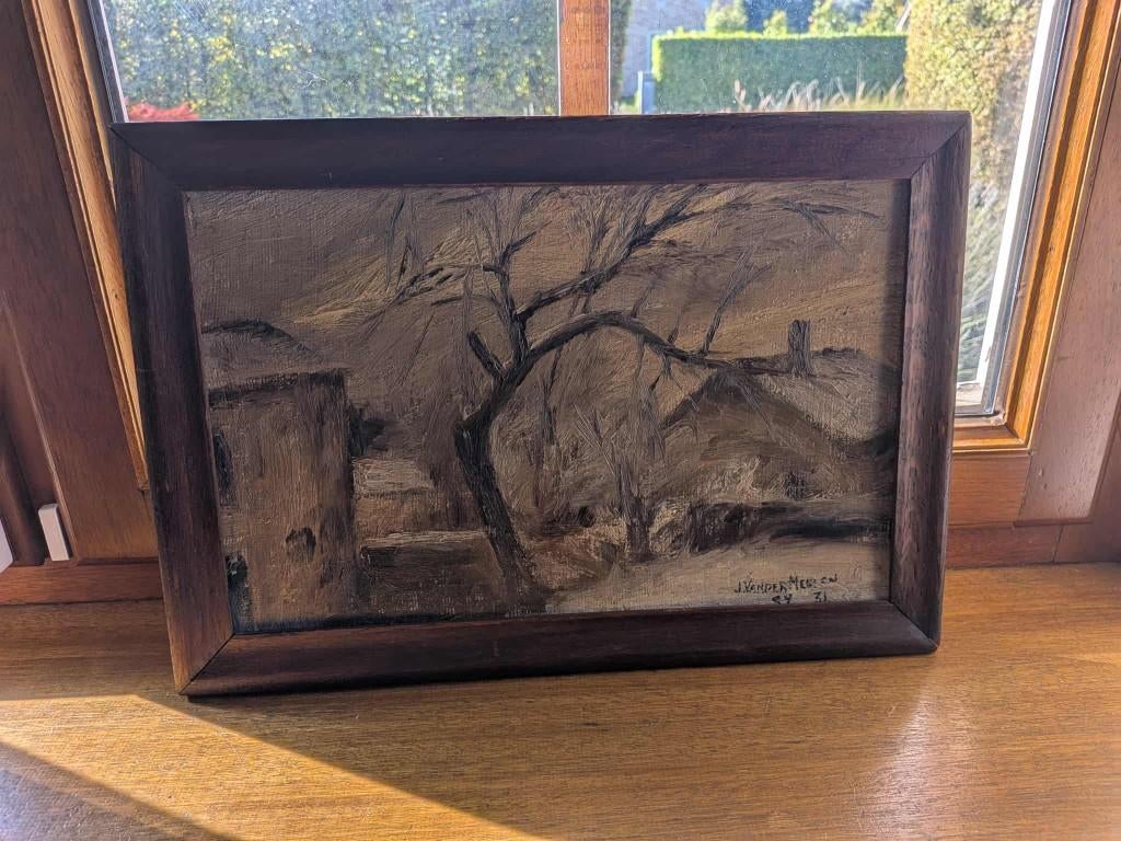 Olieverfschilderij - J. Vandermeulen - 1931 - 45 x 35, Antiek en Kunst, Kunst | Schilderijen | Klassiek, Ophalen