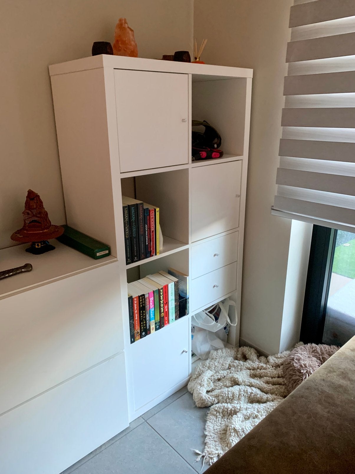 Witte kallax kast 2x4 + lades/kastjes, Ophalen, Zo goed als nieuw