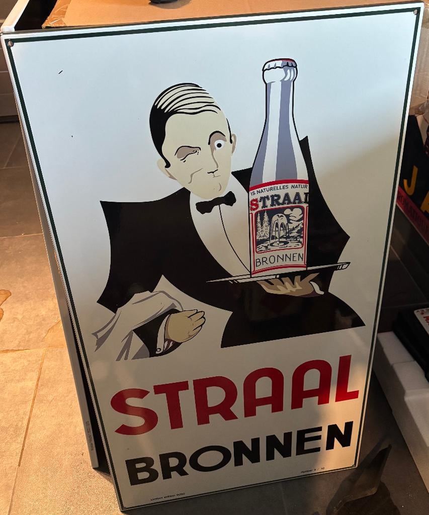 emaille reclamebord straal bronnen, Verzamelen, Merken en Reclamevoorwerpen, Ophalen of Verzenden, Nieuw, Reclamebord