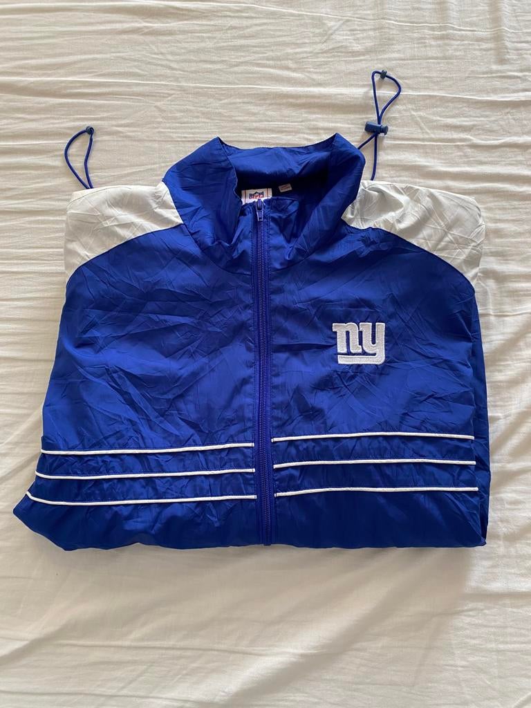 NFL New York Giants windbreaker blauw vintage jacket, Maat 56/58 (XL), Zo goed als nieuw, Algemeen, Verzenden