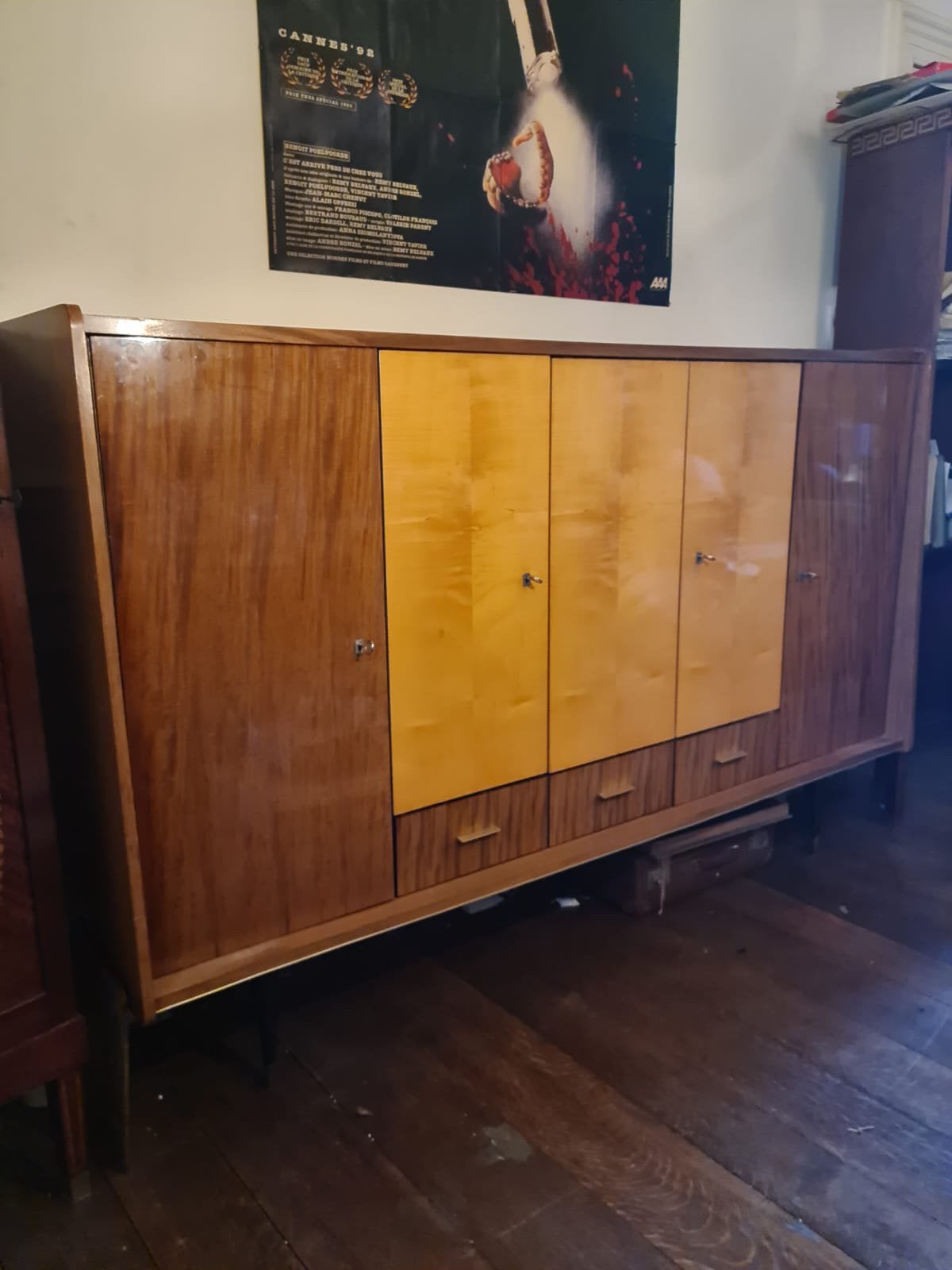 Buffet Enfilade vintage Space âge   50/60, Enlèvement, Comme neuf, Métal