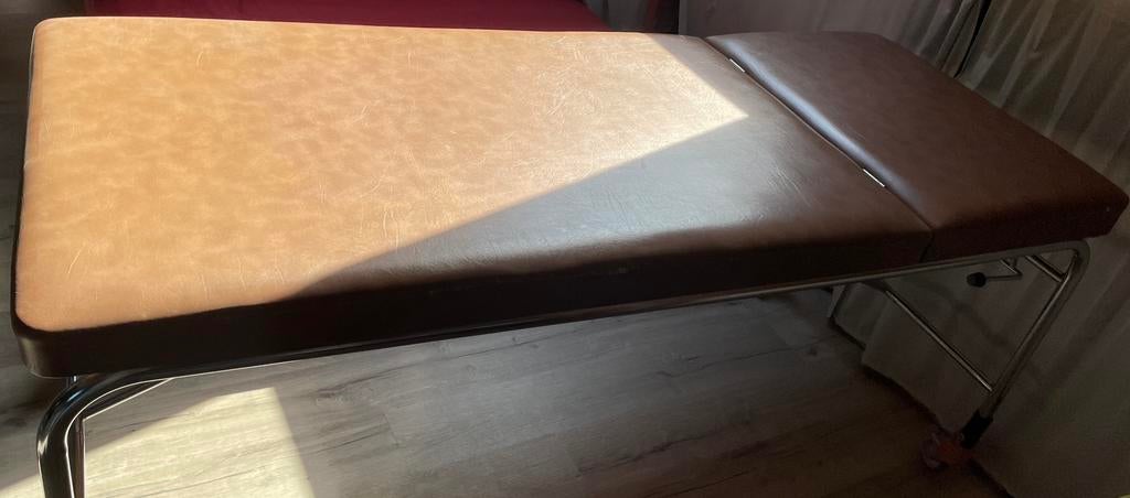 Behandeltafel / onderzoekstafel bruin leder, Enlèvement, Utilisé, Brun, 80 cm