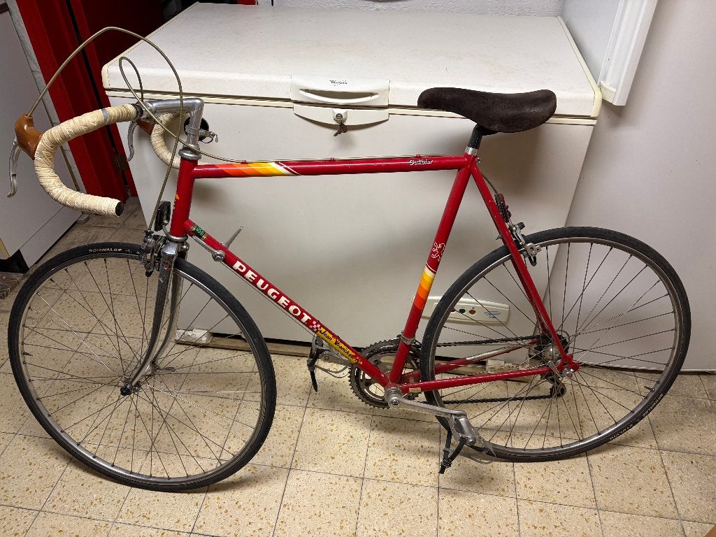 Authentieke retro Peugeot koersfiets, Vélos & Vélomoteurs, Frein sur jante, Acier, Enlèvement, Utilisé