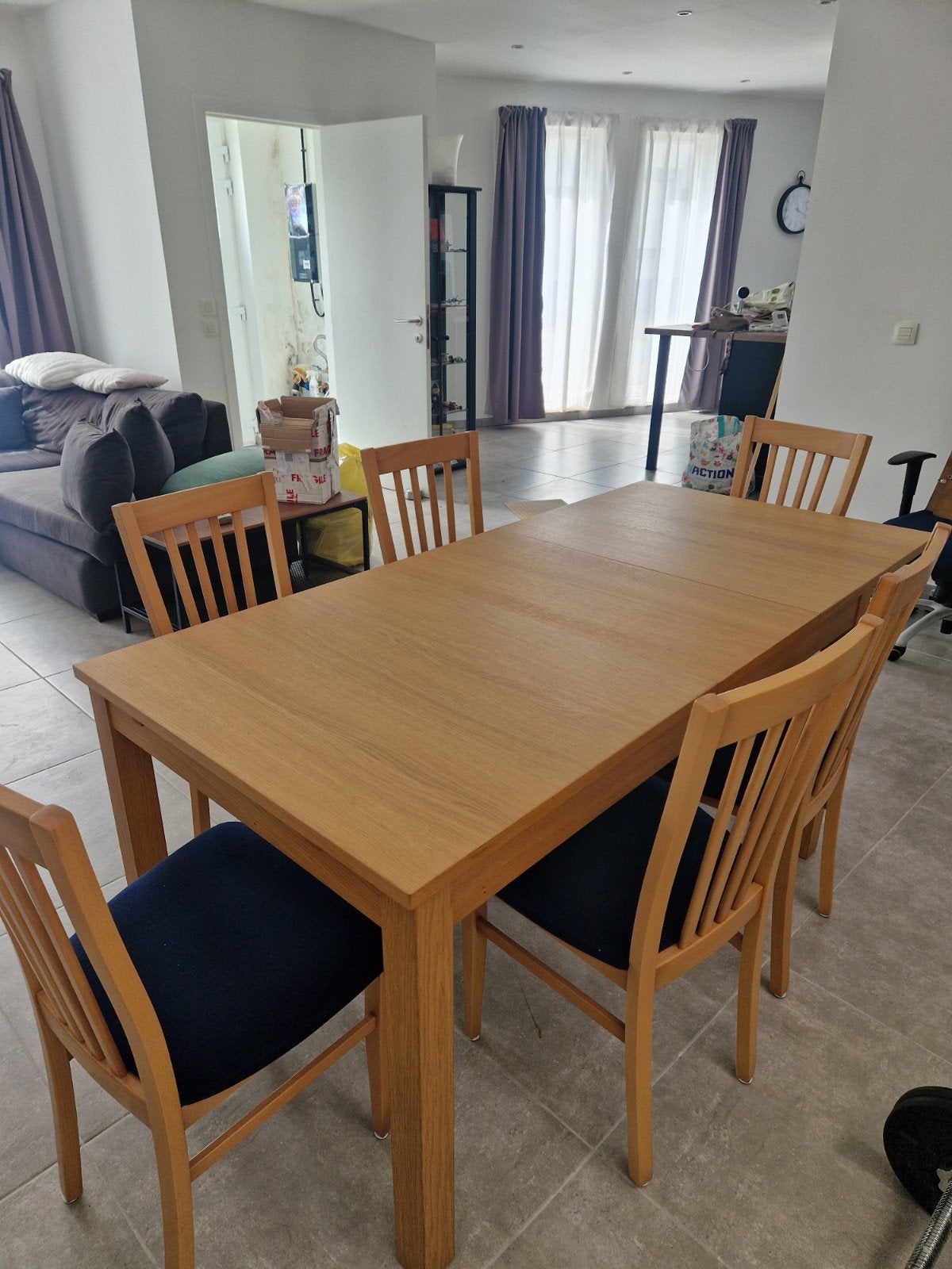 Table extensible 180/240 et 6 chaises ekedalen ikea tbe, Maison & Meubles, Enlèvement