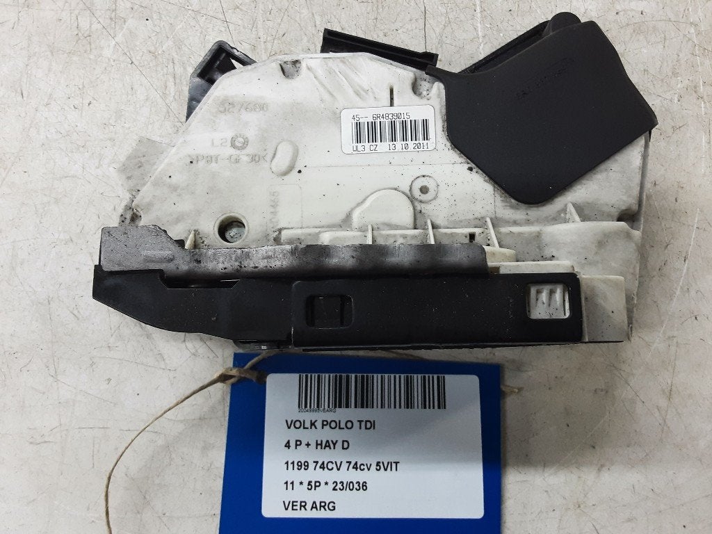 SERRURE DE PORTE ARRIÈRE GAUCHE Polo V (6R) (6R4839015), Arrière, Volkswagen, Mevr. I. Hauben, Utilisé