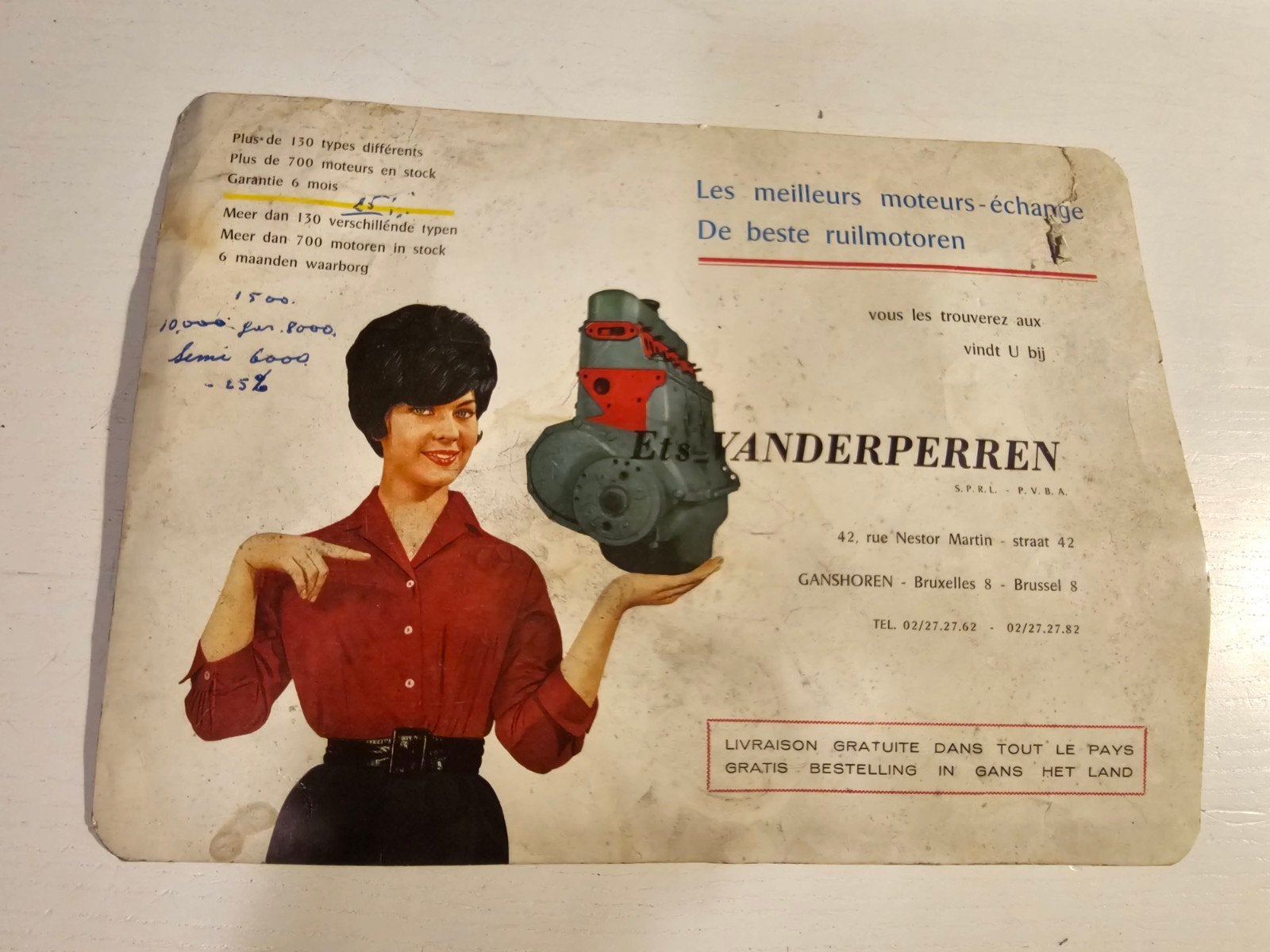 vintage reclamefolder voor Ets. Vanderperren in Ganshoren, d, Ophalen of Verzenden