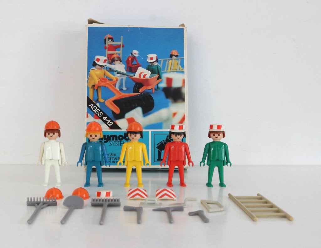 Vintage Playmobil set 3201 (Bouwvakkers) Klicky 1974, Ophalen of Verzenden, Gebruikt