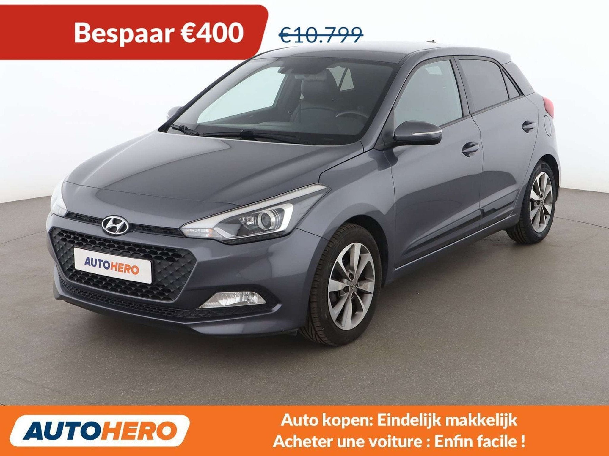 Hyundai i20 1.2 Classic (année de construction 2017), Autos, Argent ou Gris, 1055 kg, Noir, 5 places