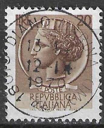 Italie 1955/1960 - Yvert 715 - Pièce de Syracuse (ST), Envoi, Affranchi