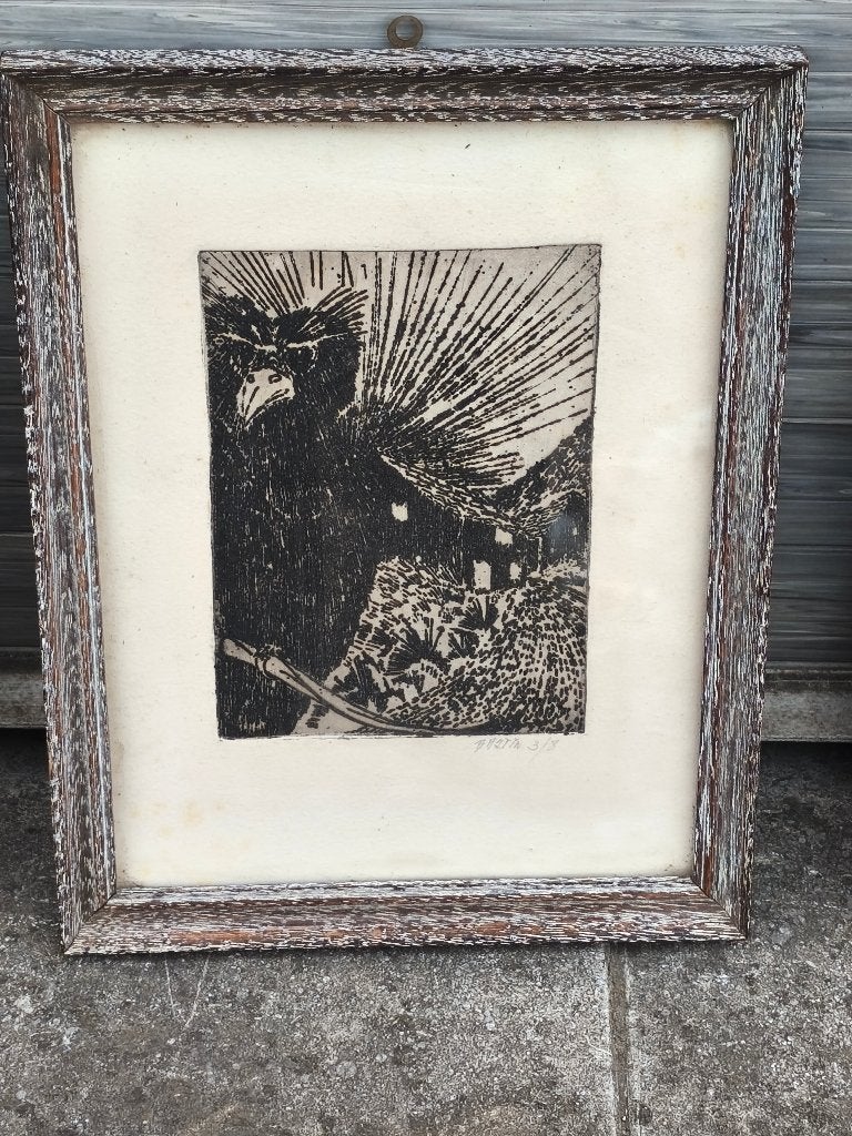 Eau forte signe bastin, Antiek en Kunst, Kunst | Etsen en Gravures, Gravure, Ophalen of Verzenden
