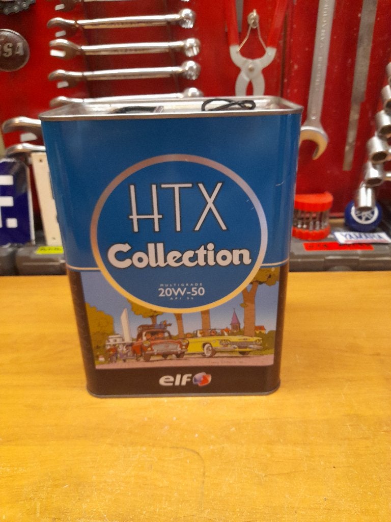 oude lege oliekan htx elf 20w50 5l, Verzenden, Gebruikt, Overige typen