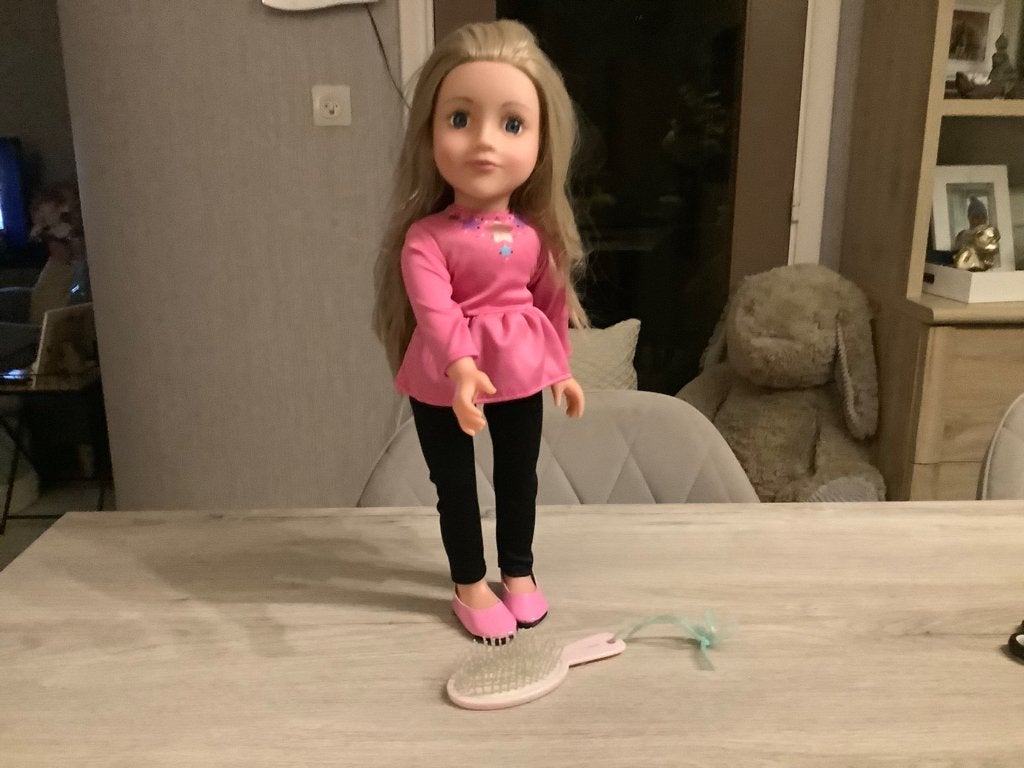 Grote speelpop met lang haar (42 cm), Kinderen en Baby's, Ophalen of Verzenden, Zo goed als nieuw, Overige typen