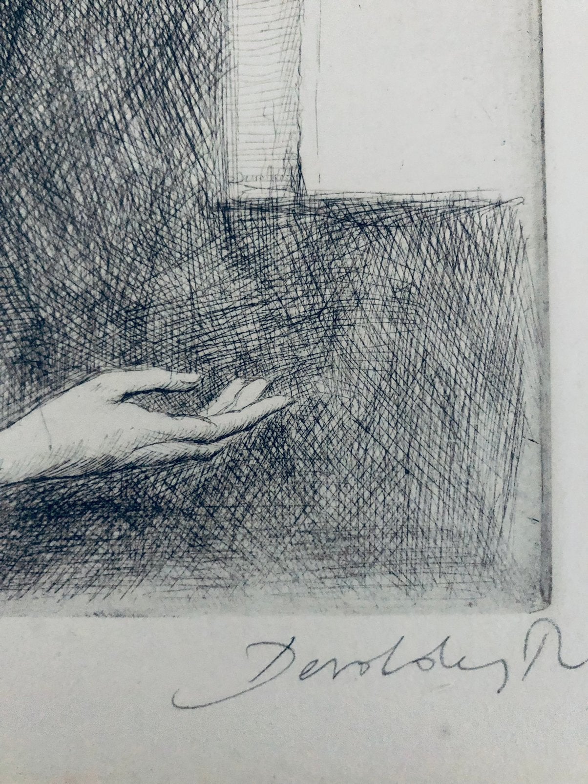 Roland Devolder (1938) - Originele ets Meisje bij raam E.A., Portret, Ophalen of Verzenden, Gesigneerd, 35 cm